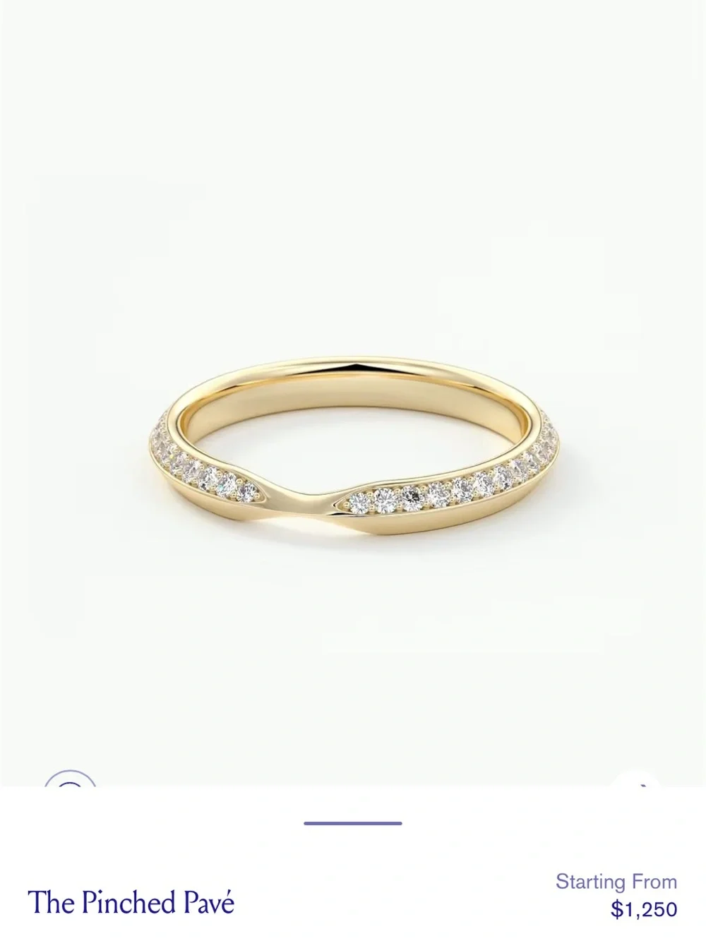 Frank Darling 14k Gold Pinched Pave Ring size 5.75